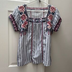 Johnny Was Embroidered S/S Top